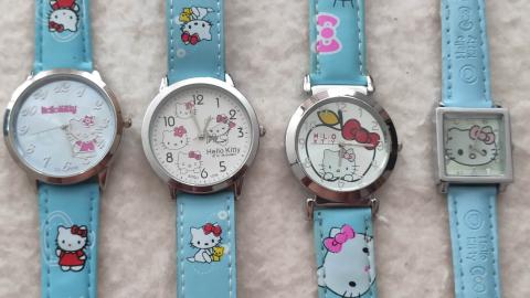 Hello Kitty hodinky v modrej farbe